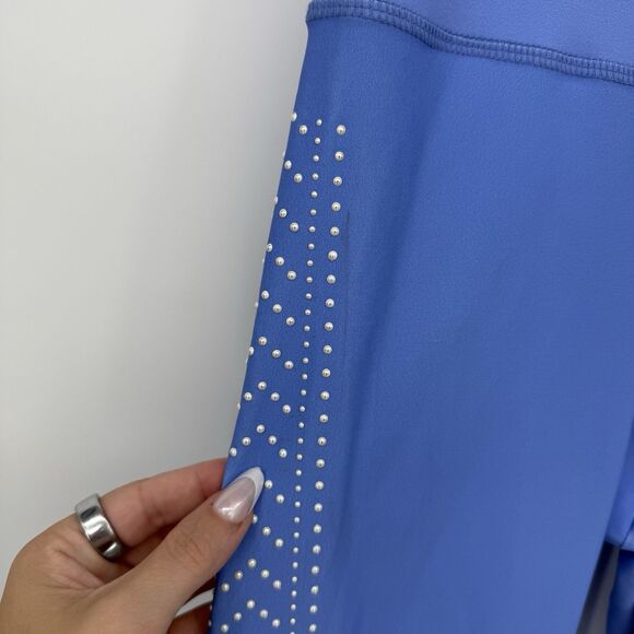 Beach Riot Blue Pearl Embellished Athletic Leggings Fitted Size Large - Picture 4 of 15